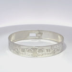 Gilbert Pat 1/2” Silver Bangle Split Wolf
