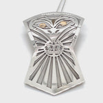 Grant Pauls Pendant Sterling Silver and 14K Gold Copper Shield Shaped Crow and Raven