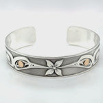 Grant Pauls Silver Bracelet and 14K Gold Eyes Hummingbird