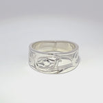 Ron Jackson 3/8" Silver Tapered Band Rings Raven Size 9