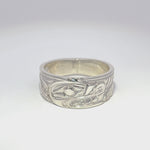 Ron Jackson Wolf 3/8" Silver Tapered Band Rings Size 10