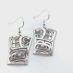 Grant Pauls Earrings Copper Shield Shape Raven Box Design