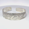 Kelvin Thompson Wolf 3/4" Width Tapered  x 7.1/4" Diameter Silver Bracelet