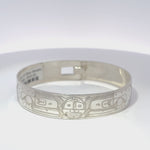 Gilbert Pat 1/2” Silver Bangle Raven Sun Raven