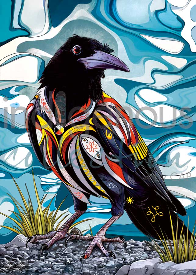 Magnet Stephanie White Spirit Crow -  - Magnet - House of Himwitsa Art Gallery