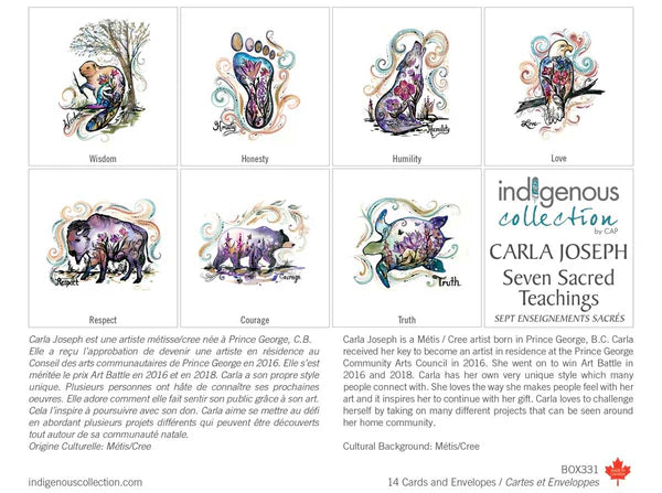 Boxed Art Cards  Carla Joseph Seven Sacred Teachings -  - art card - House of Himwitsa Art Gallery