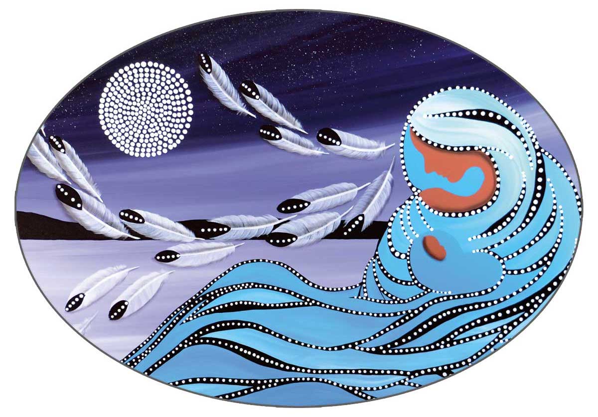 Sticker Betty Albert Mother/Moon - Sticker Betty Albert Mother/Moon -  - House of Himwitsa Native Art Gallery and Gifts