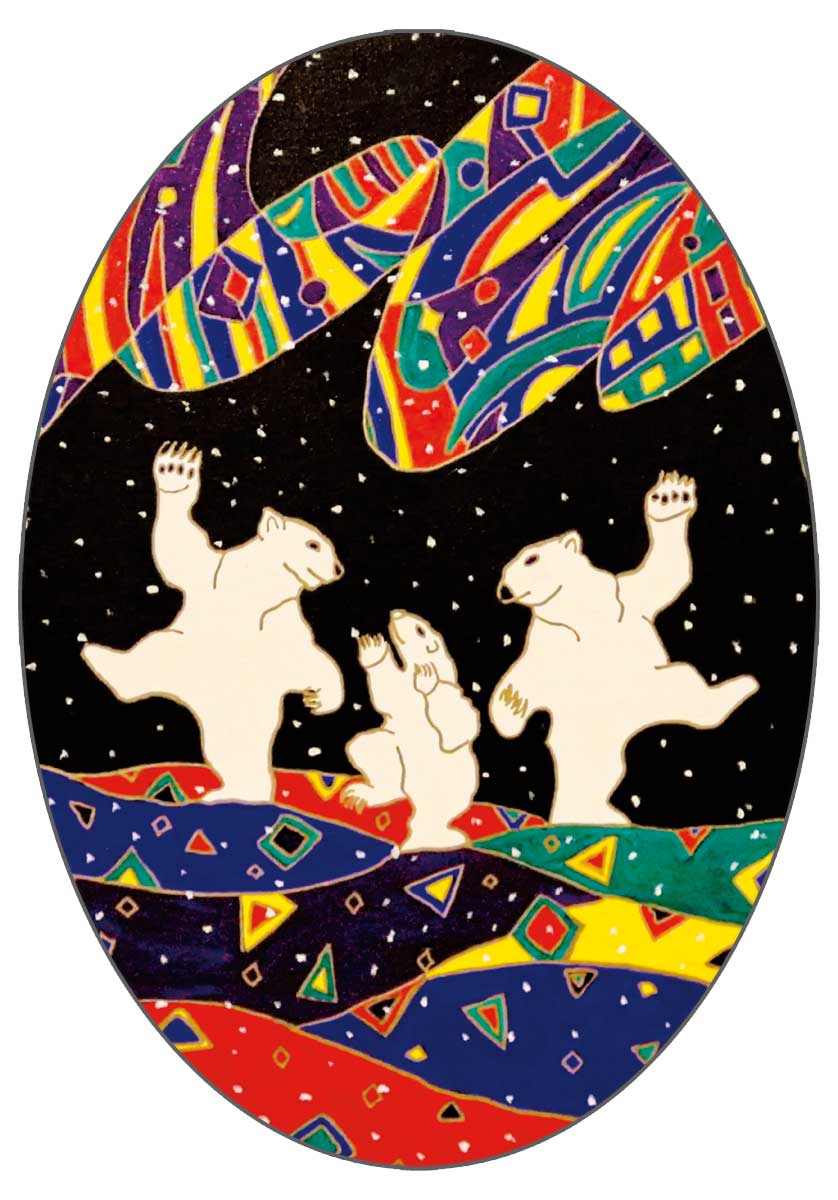 Sticker Dawn Oman Dancing Bears - Sticker Dawn Oman Dancing Bears -  - House of Himwitsa Native Art Gallery and Gifts