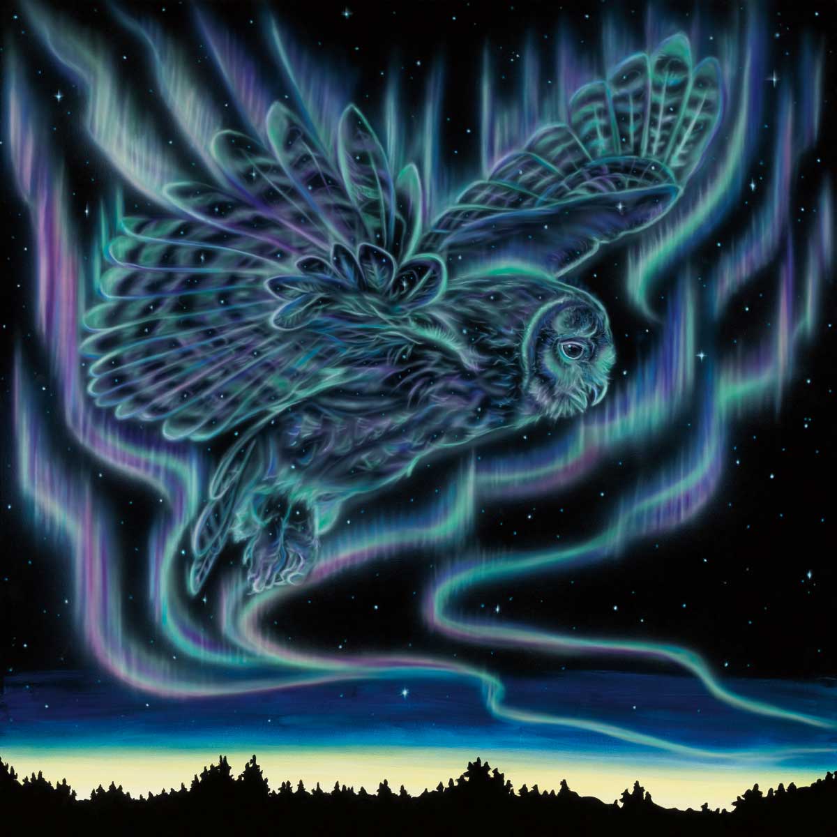 Art Card Amy Keller-Rempp Sky Dance Owl - Art Card Amy Keller-Rempp Sky Dance Owl -  - House of Himwitsa Native Art Gallery and Gifts