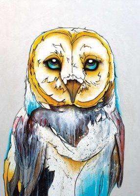 MATTED ART CARDS MICQAELA JONES - Barn Owl - POD2144M - House of Himwitsa Native Art Gallery and Gifts