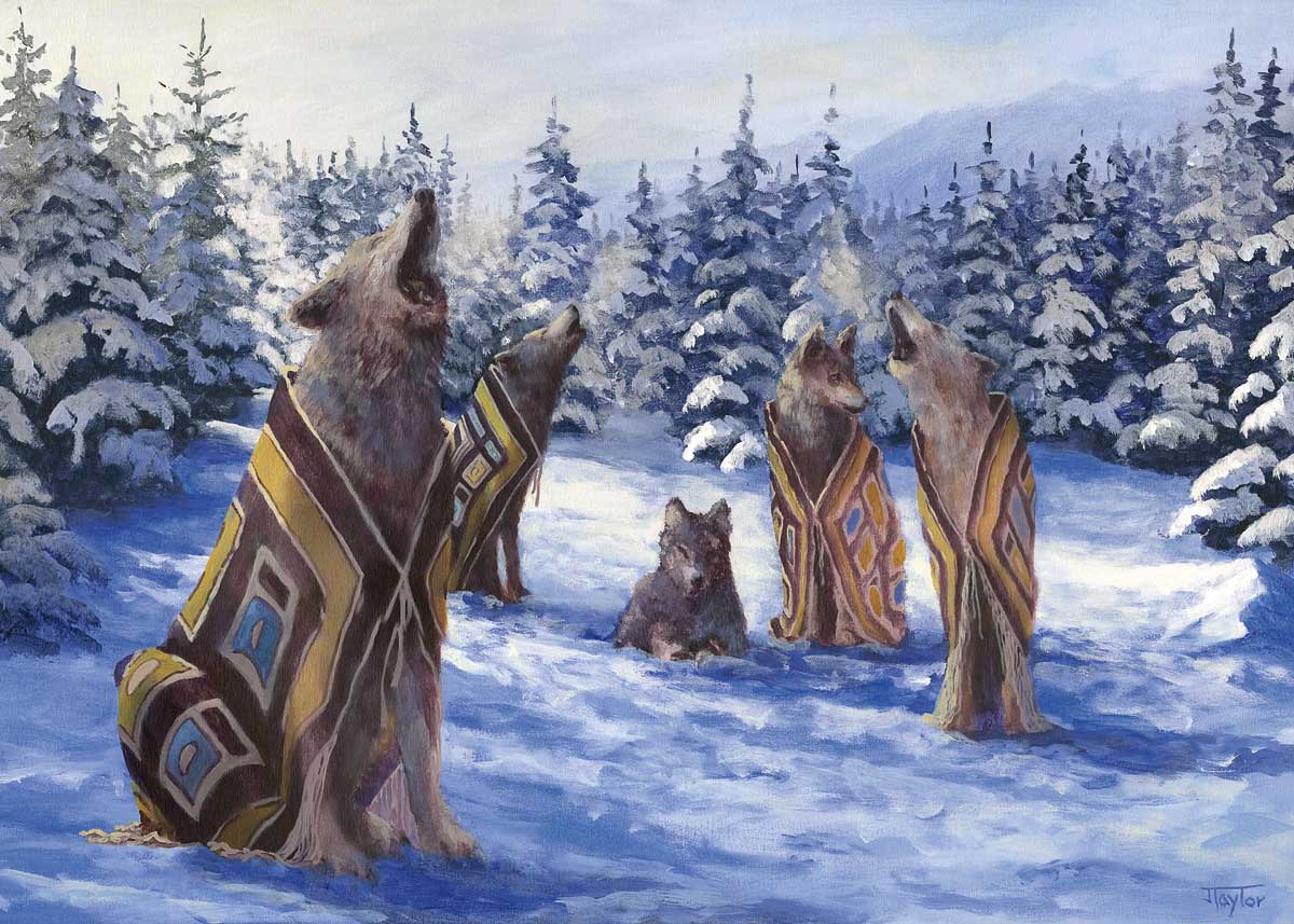 Art Card Jean Taylor Winter Song - Art Card Jean Taylor Winter Song -  - House of Himwitsa Native Art Gallery and Gifts