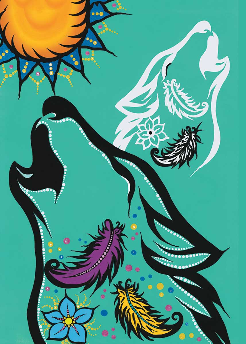 Magnet Tracey Metallic Spirit Wolf - Magnet Tracey Metallic Spirit Wolf -  - House of Himwitsa Native Art Gallery and Gifts