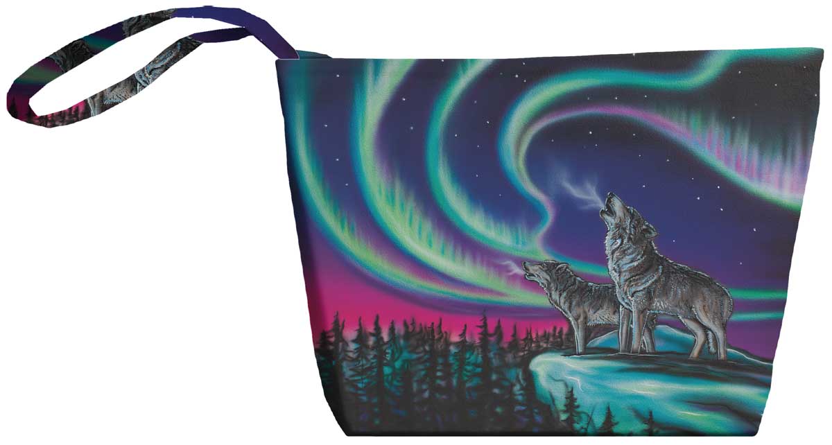 Small Canvas Tote Sky Dance - Wolf Song - Small Canvas Tote Sky Dance - Wolf Song -  - House of Himwitsa Native Art Gallery and Gifts