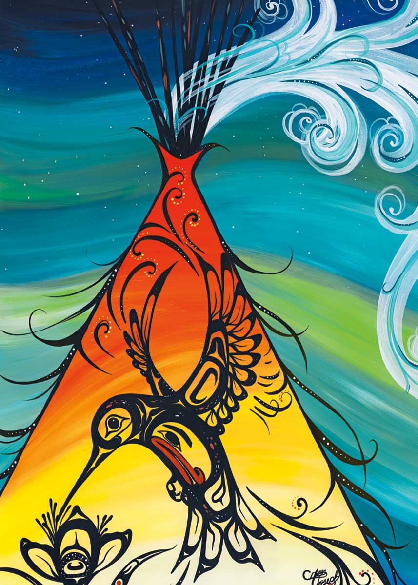 Magnet Carla Joseph Hummingbird Teepee - Magnet Carla Joseph Hummingbird Teepee -  - House of Himwitsa Native Art Gallery and Gifts