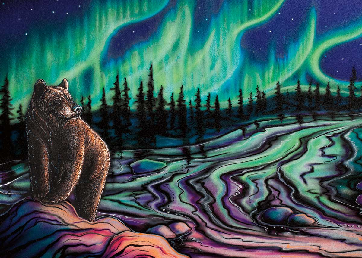 Magnet Amy Keller Rempp Sky Dance Northern Light - Magnet Amy Keller Rempp Sky Dance Northern Light -  - House of Himwitsa Native Art Gallery and Gifts