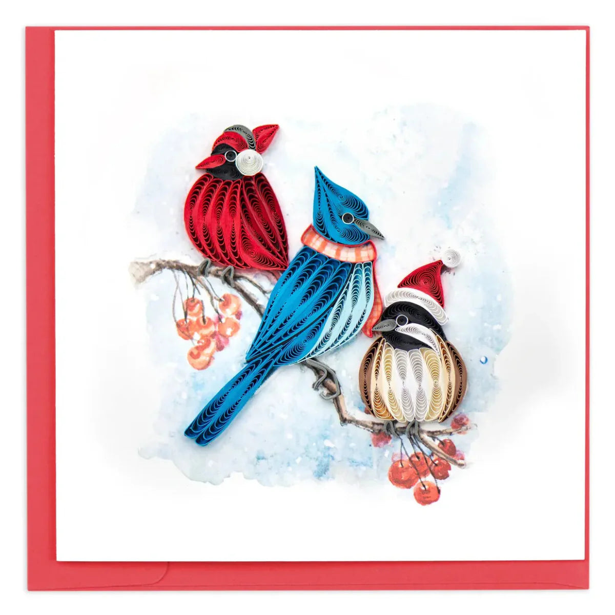 Quilling Art Card Snow Birds