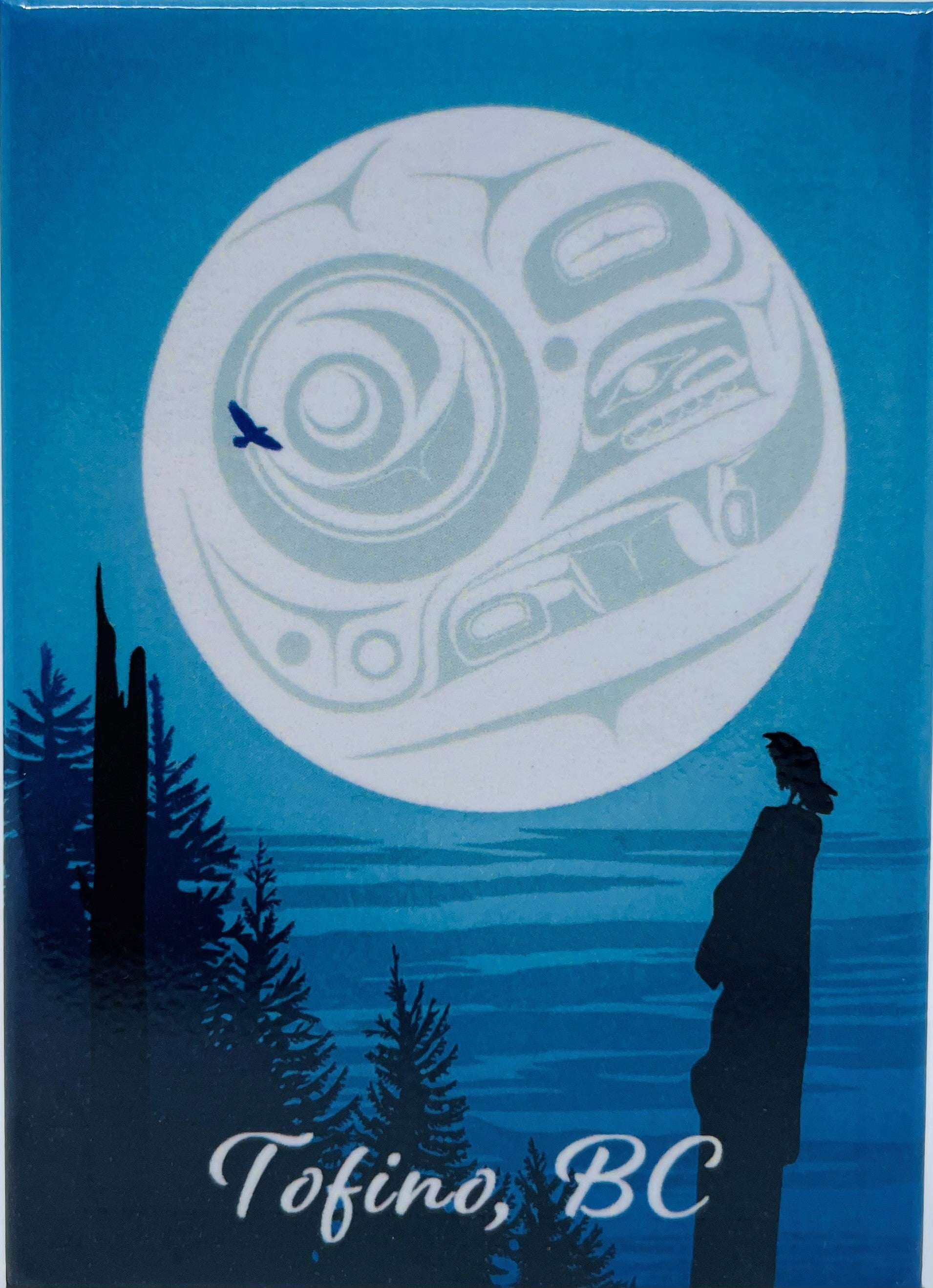 Magnet Mark Preston Full Moon Raven Tofino -  - Magnet - House of Himwitsa Art Gallery