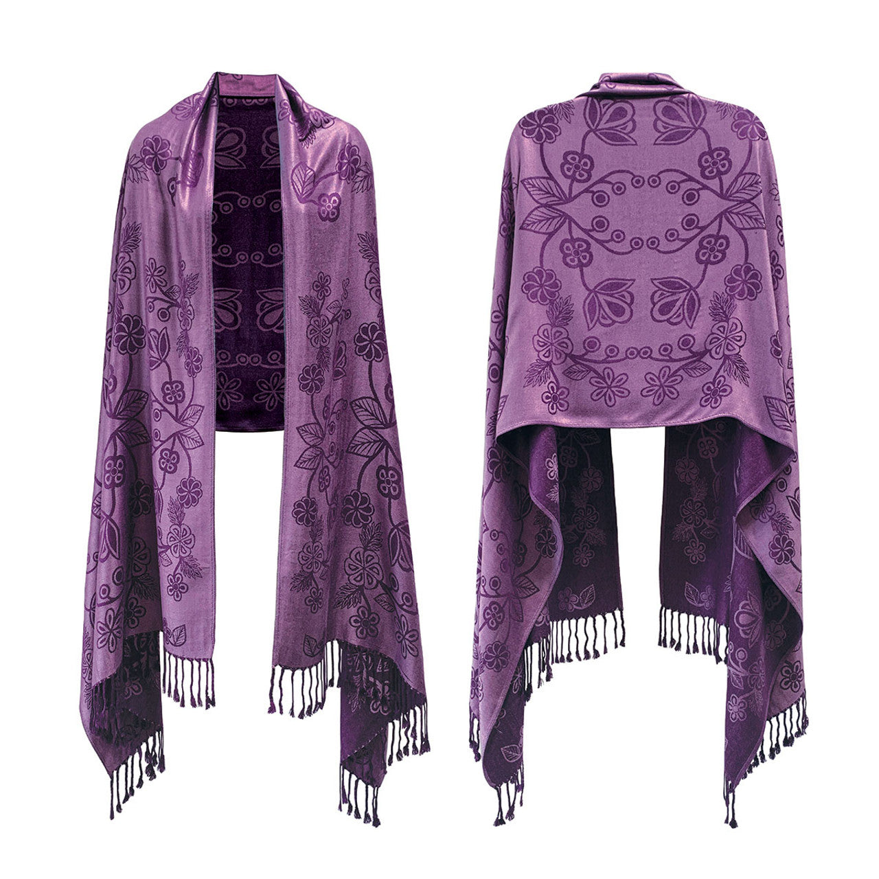 Shawl Storm Angeconeb Ojibwe Florals -  - SHAWL - House of Himwitsa Art Gallery