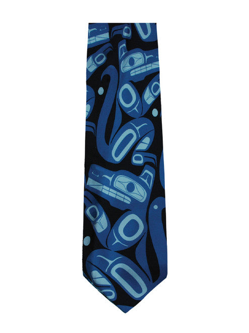 Silk Tie Ben Houstie Wolf Blue -  - Ties - House of Himwitsa Art Gallery