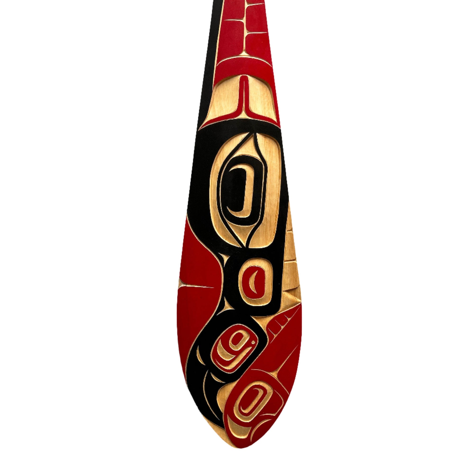 Trevor Husband Paddle  5' Yellow Cedar Killer Whale - House Of Himwitsa - PADDLES - House of Himwitsa Art Gallery