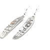Grant Pauls Silver Earrings and 14k Eye Eagle Feather