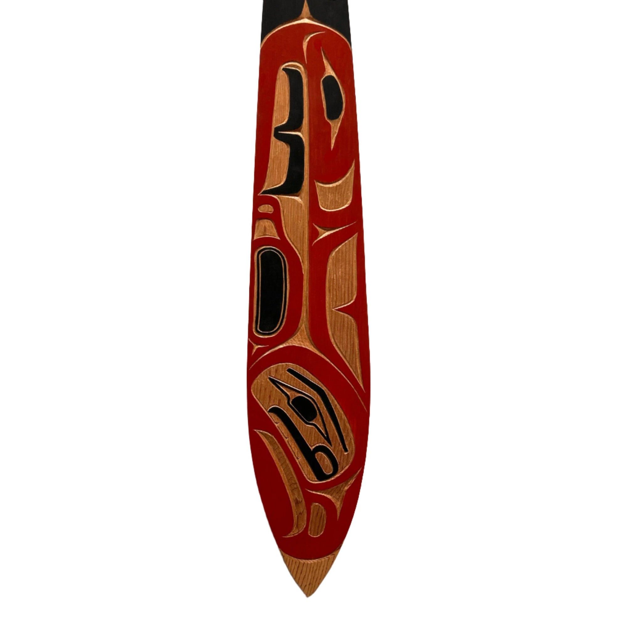 VICTORIA WEST SALMON RED CEDAR PADDLE 4 FEET 3" -  - PANEL - House of Himwitsa Art Gallery