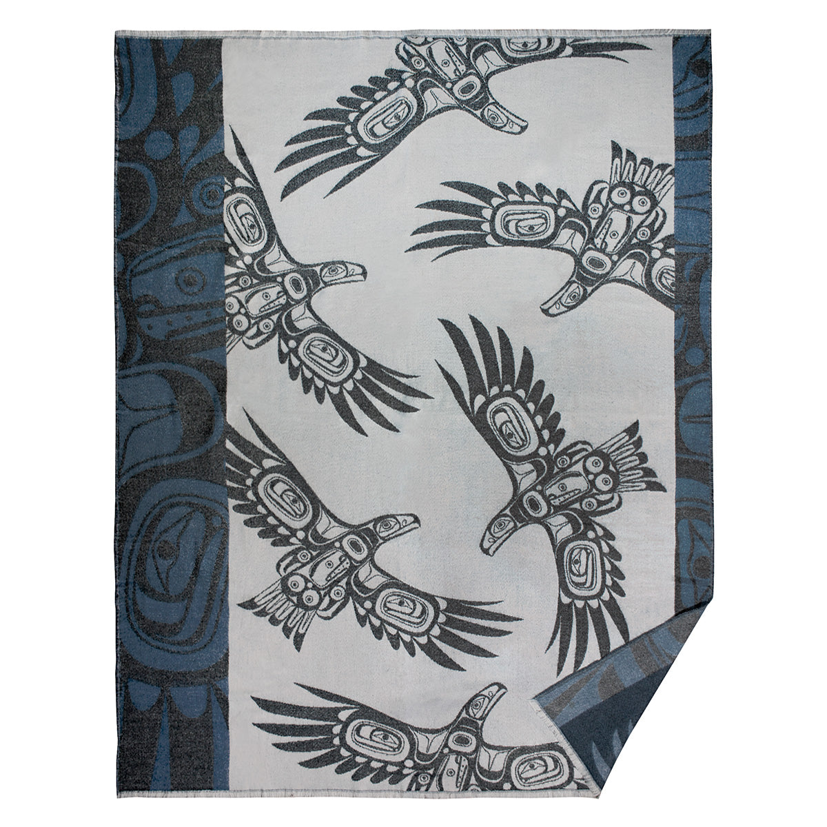 Woven Blanket Corey Bulpitt Soaring Eagle - Woven Blanket Corey Bulpitt Soaring Eagle -  - House of Himwitsa Native Art Gallery and Gifts