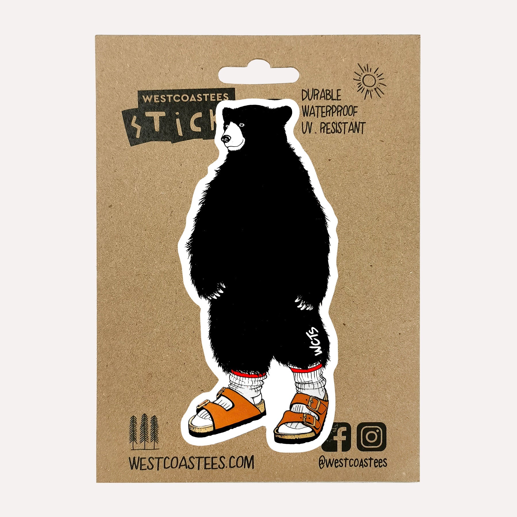 Westcoastees Bearkenstock Bear Sticker - Westcoastees Bearkenstock Bear Sticker -  - House of Himwitsa Native Art Gallery and Gifts