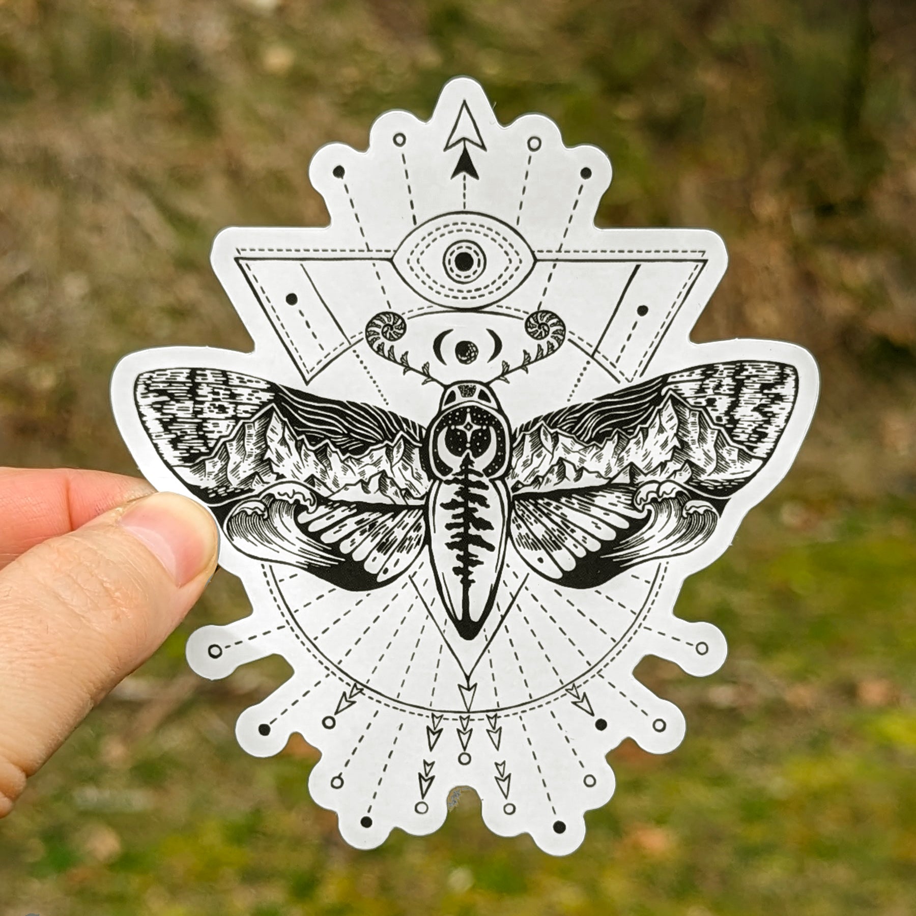 Westcoastees Celestial Moth Sticker - Westcoastees Celestial Moth Sticker -  - House of Himwitsa Native Art Gallery and Gifts