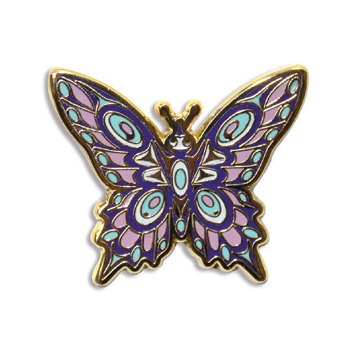 Enamel Pin Joe Wilson-Sxwaset Butterfly - Enamel Pin Joe Wilson-Sxwaset Butterfly -  - House of Himwitsa Native Art Gallery and Gifts