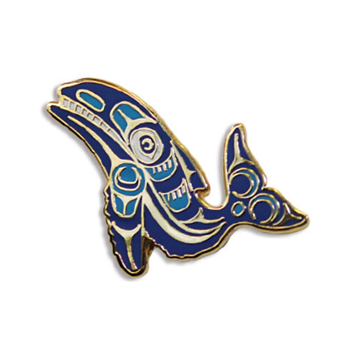Enamel Pin Ryan Cranmer Whale - Enamel Pin Ryan Cranmer Whale -  - House of Himwitsa Native Art Gallery and Gifts