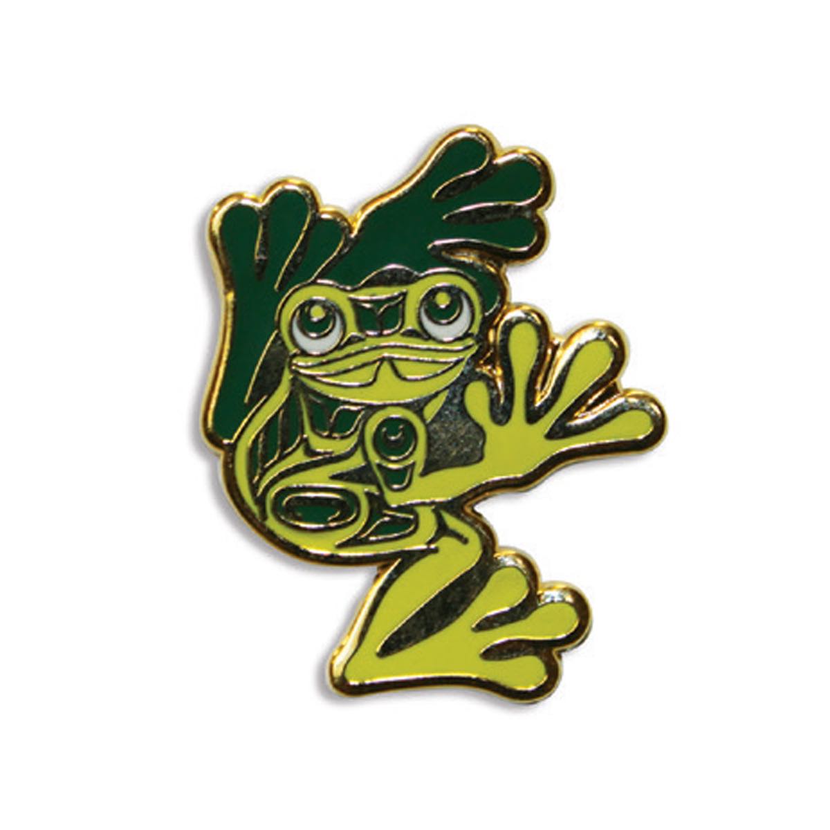 Enamel Pin Corey W. Moraes Frog - Enamel Pin Corey W. Moraes Frog -  - House of Himwitsa Native Art Gallery and Gifts