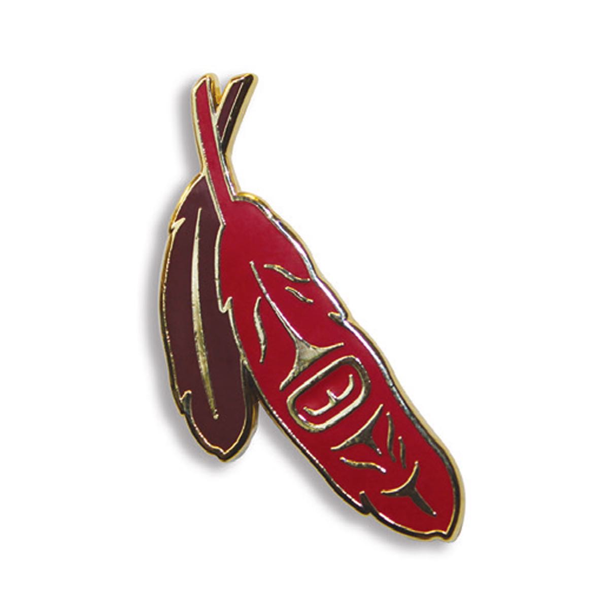 Enamel Pin Simone Diamond Sacred Feather - Enamel Pin Simone Diamond Sacred Feather -  - House of Himwitsa Native Art Gallery and Gifts