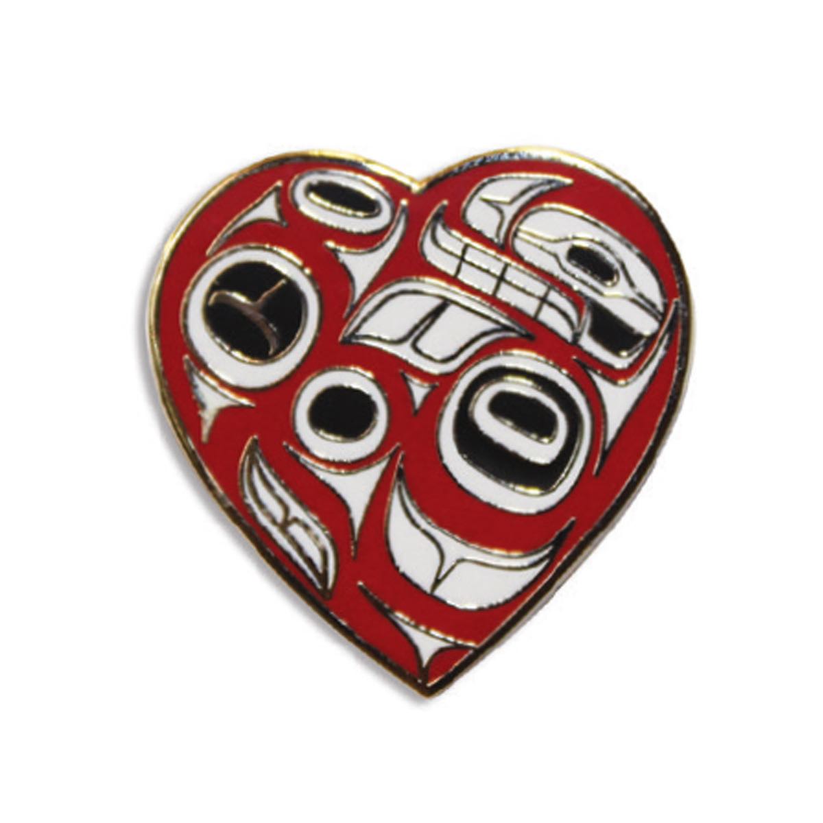 Enamel Pin Ben Houstie Heart - Enamel Pin Ben Houstie Heart -  - House of Himwitsa Native Art Gallery and Gifts