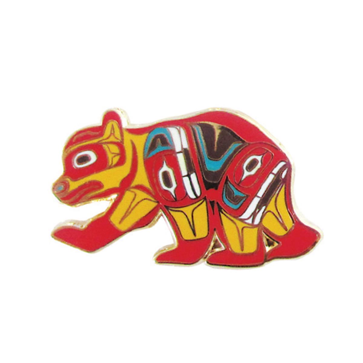 Enamel Pin Ben Houstie Bear - Enamel Pin Ben Houstie Bear -  - House of Himwitsa Native Art Gallery and Gifts