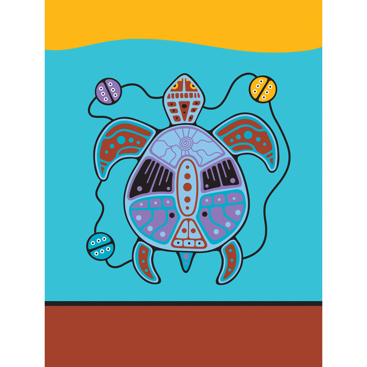 Folding Card Jason Adair Turtle - Folding Card Jason Adair Turtle -  - House of Himwitsa Native Art Gallery and Gifts