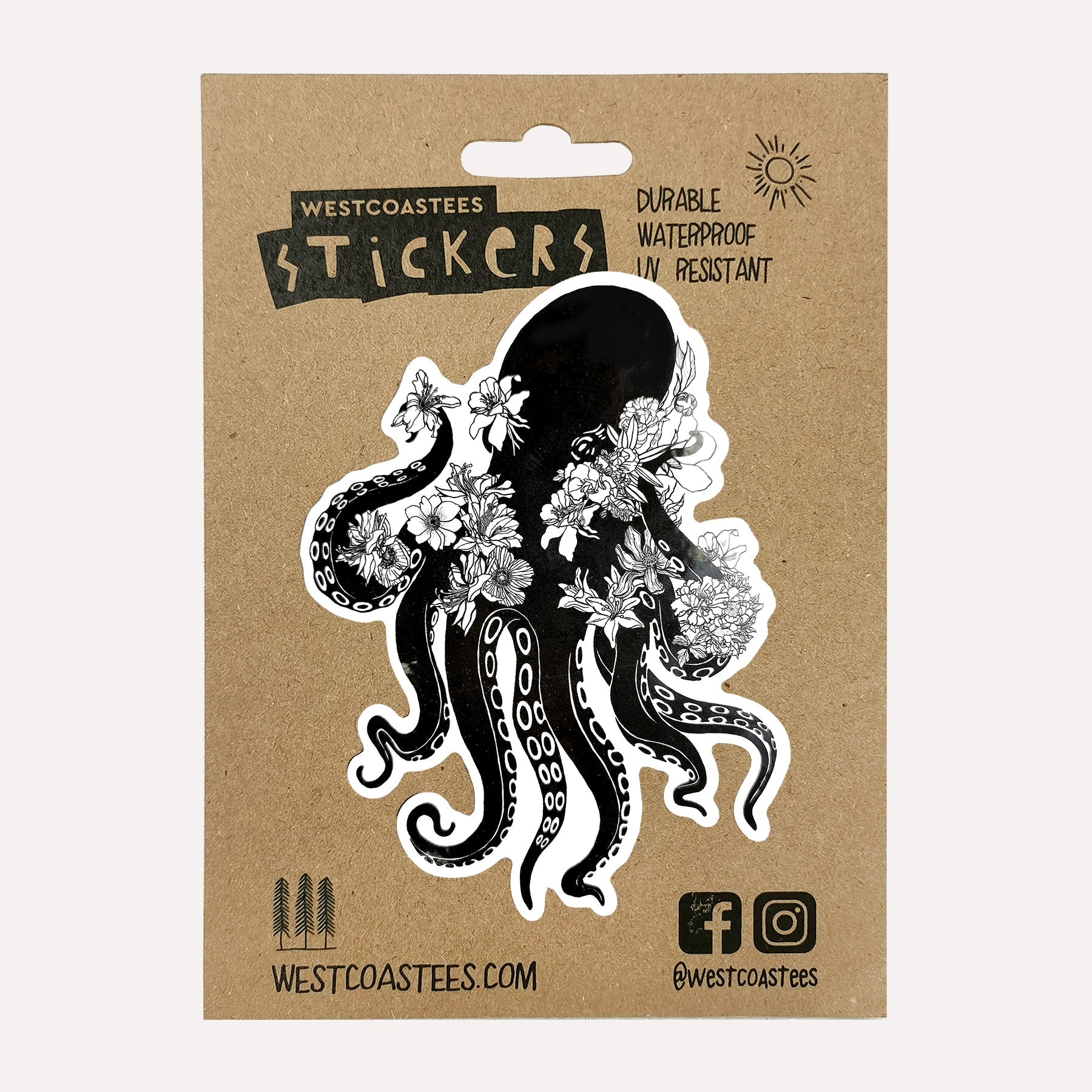 Westcoastees Flower Octo Sticker - Westcoastees Flower Octo Sticker -  - House of Himwitsa Native Art Gallery and Gifts