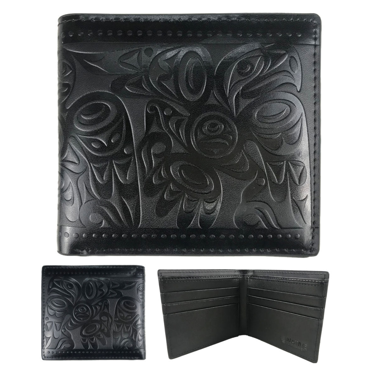 Leather Wallet Salish Eagle - Leather Wallet Salish Eagle -  - House of Himwitsa Native Art Gallery and Gifts