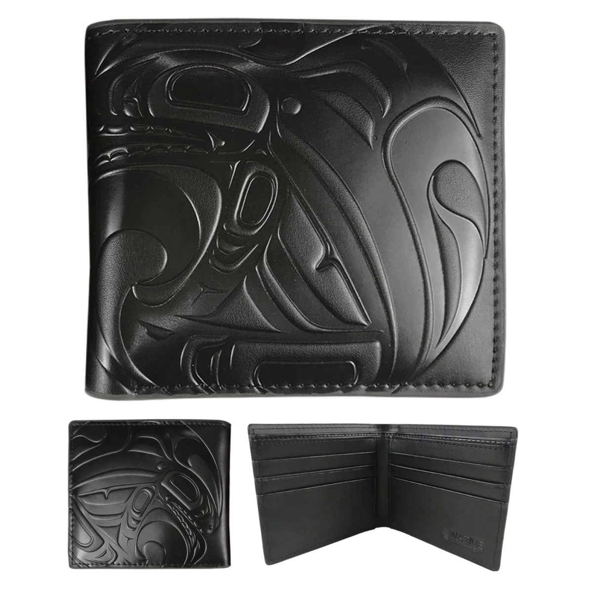 Leather Wallet Trevor Angus Killerwhale - Leather Wallet Trevor Angus Killerwhale -  - House of Himwitsa Native Art Gallery and Gifts