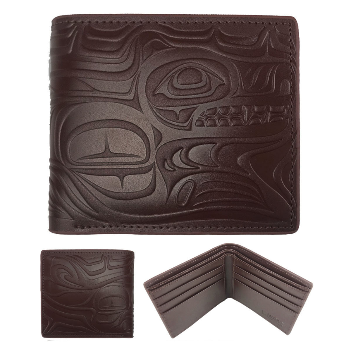 Leather Wallet Spirit Wolf - Leather Wallet Spirit Wolf -  - House of Himwitsa Native Art Gallery and Gifts