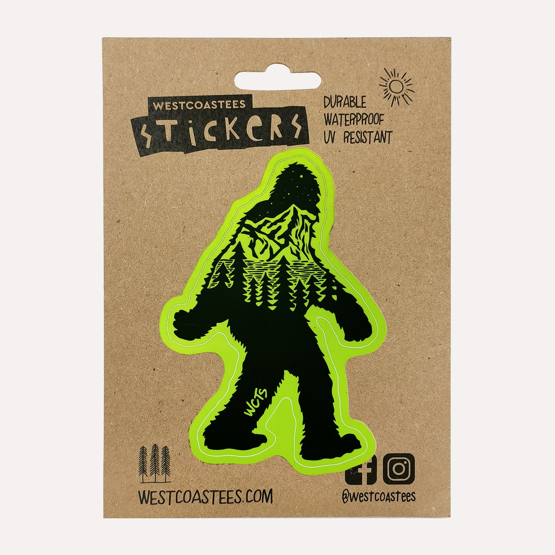 Westcoastees Landscape Sasquatch Sticker - Westcoastees Landscape Sasquatch Sticker -  - House of Himwitsa Native Art Gallery and Gifts