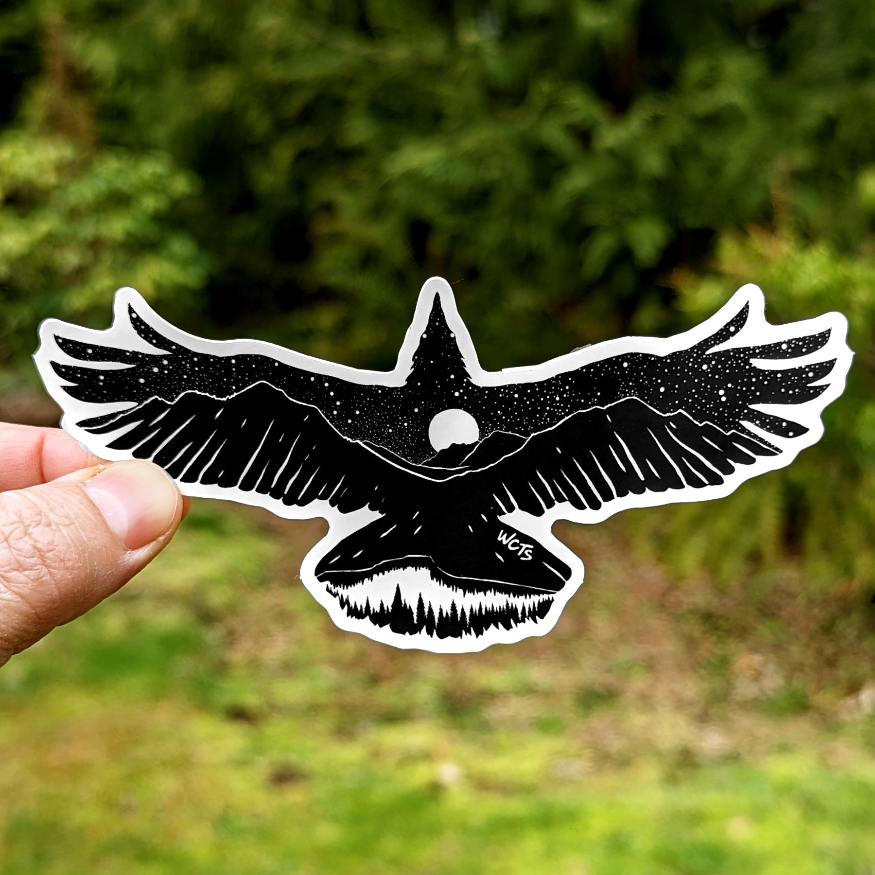 Westcoastees Moon Raven Sticker - Westcoastees Moon Raven Sticker -  - House of Himwitsa Native Art Gallery and Gifts