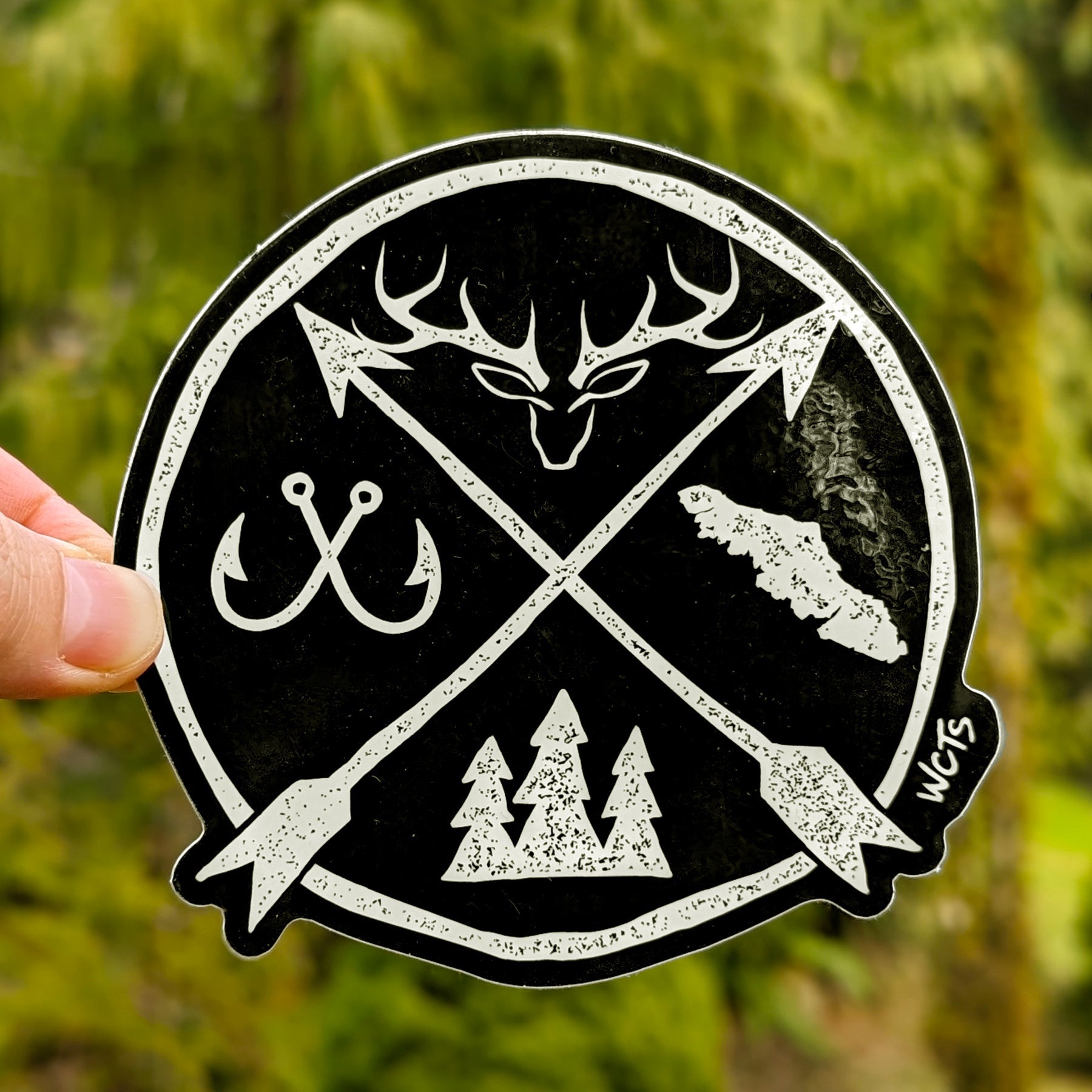 Westcoastees Outdoor Crest Sticker - Westcoastees Outdoor Crest Sticker -  - House of Himwitsa Native Art Gallery and Gifts