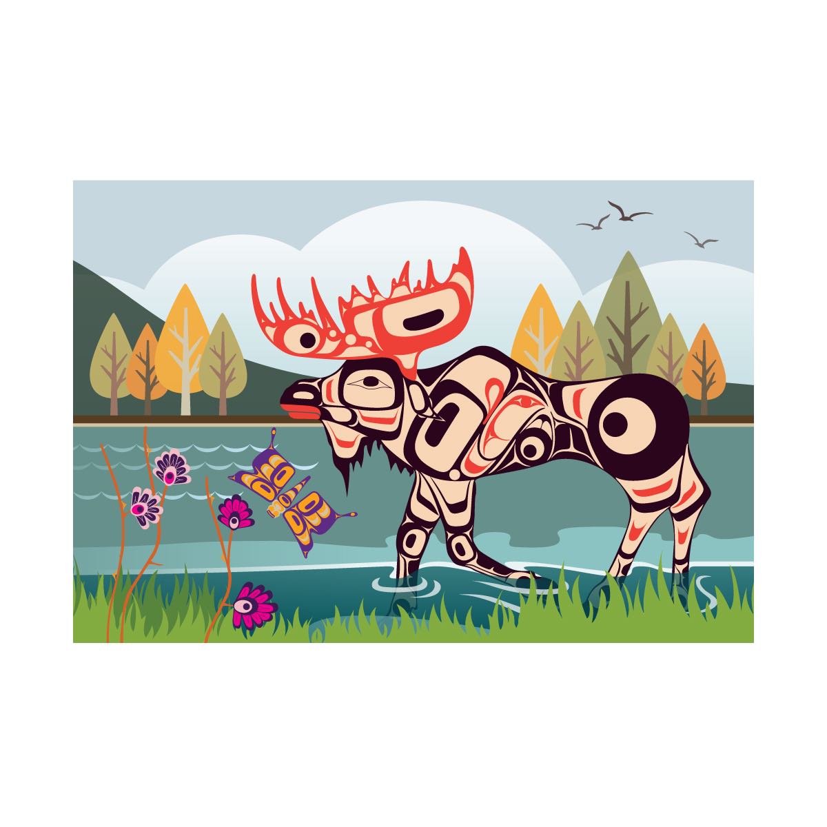 Postcard Terry Starr Moose - Postcard Terry Starr Moose -  - House of Himwitsa Native Art Gallery and Gifts