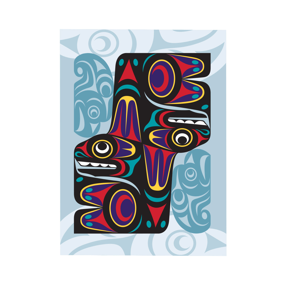 Postcard Tbird/Whale - Postcard Tbird/Whale -  - House of Himwitsa Native Art Gallery and Gifts