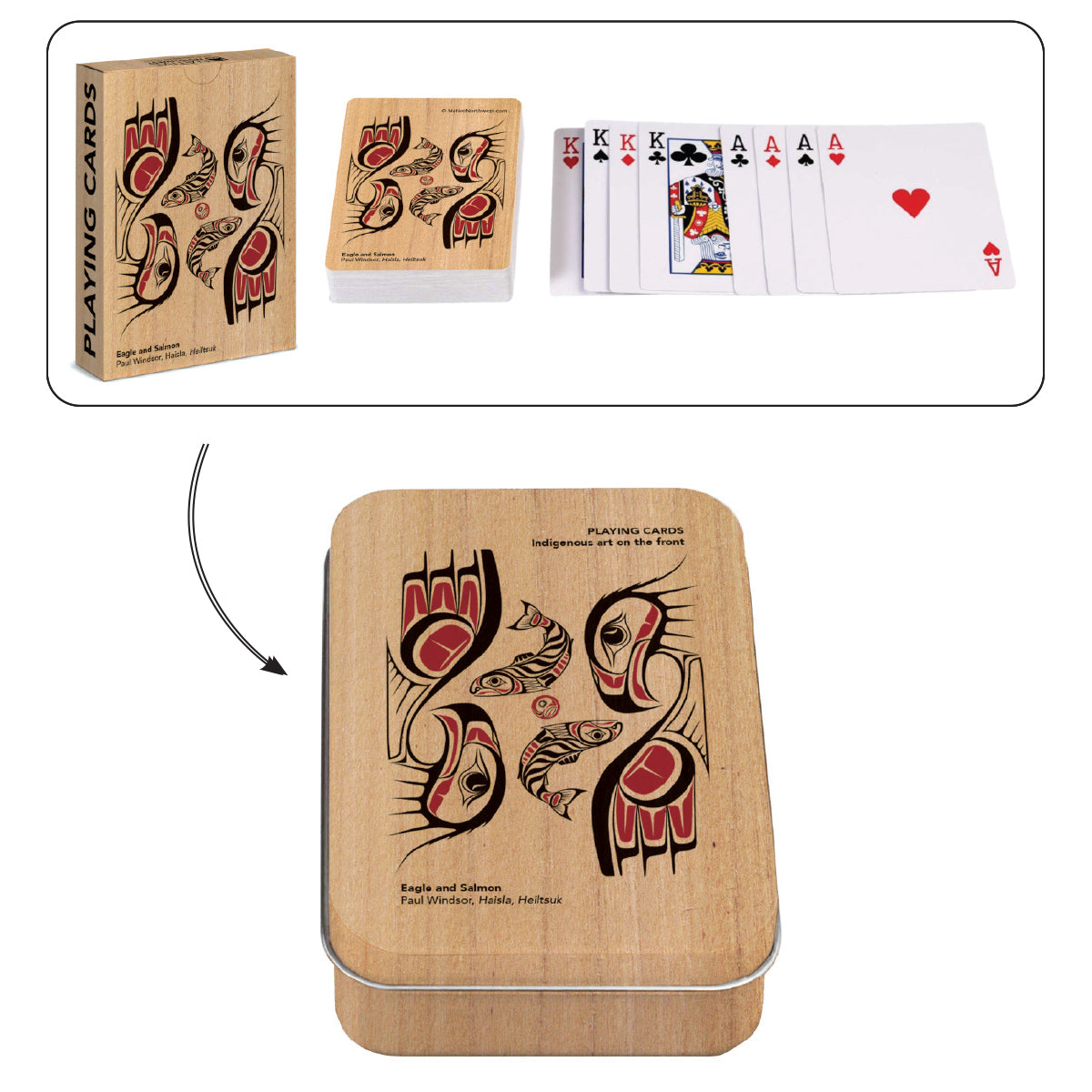 Playing Cards Eagle/Salmon - Playing Cards Eagle/Salmon -  - House of Himwitsa Native Art Gallery and Gifts