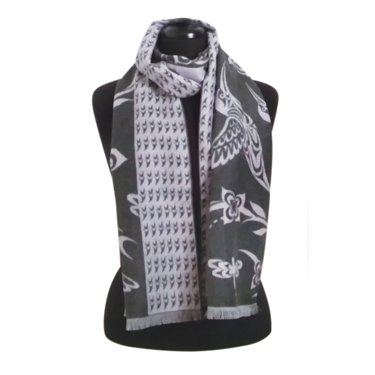 Scarf Brushed Silk Hummingbird - Scarf Brushed Silk Hummingbird -  - House of Himwitsa Native Art Gallery and Gifts