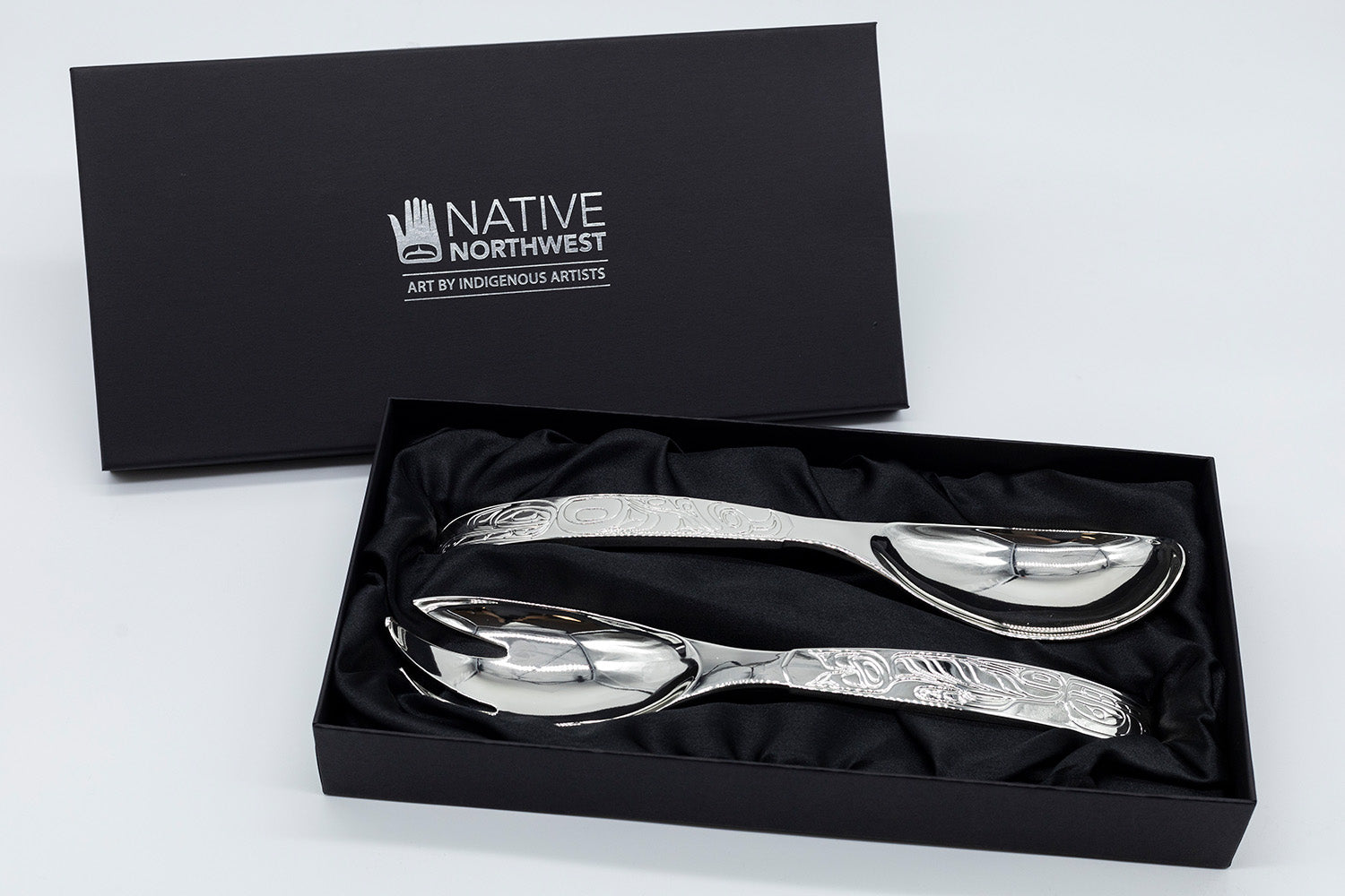 Silver Plated Servers Terry Starr Eagle Whale - Silver Plated Servers Terry Starr Eagle Whale -  - House of Himwitsa Native Art Gallery and Gifts