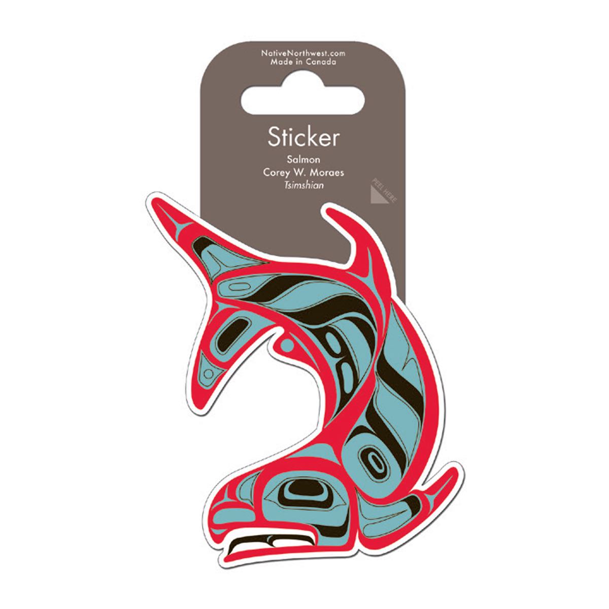 Sticker C Moraes Salmon - Sticker C Moraes Salmon -  - House of Himwitsa Native Art Gallery and Gifts