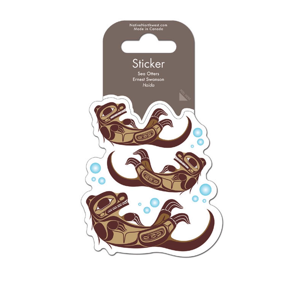 Sticker E Swanson Sea Otter - Sticker E Swanson Sea Otter -  - House of Himwitsa Native Art Gallery and Gifts